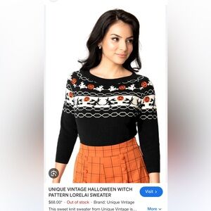 Unique vintage witches sweater xl
